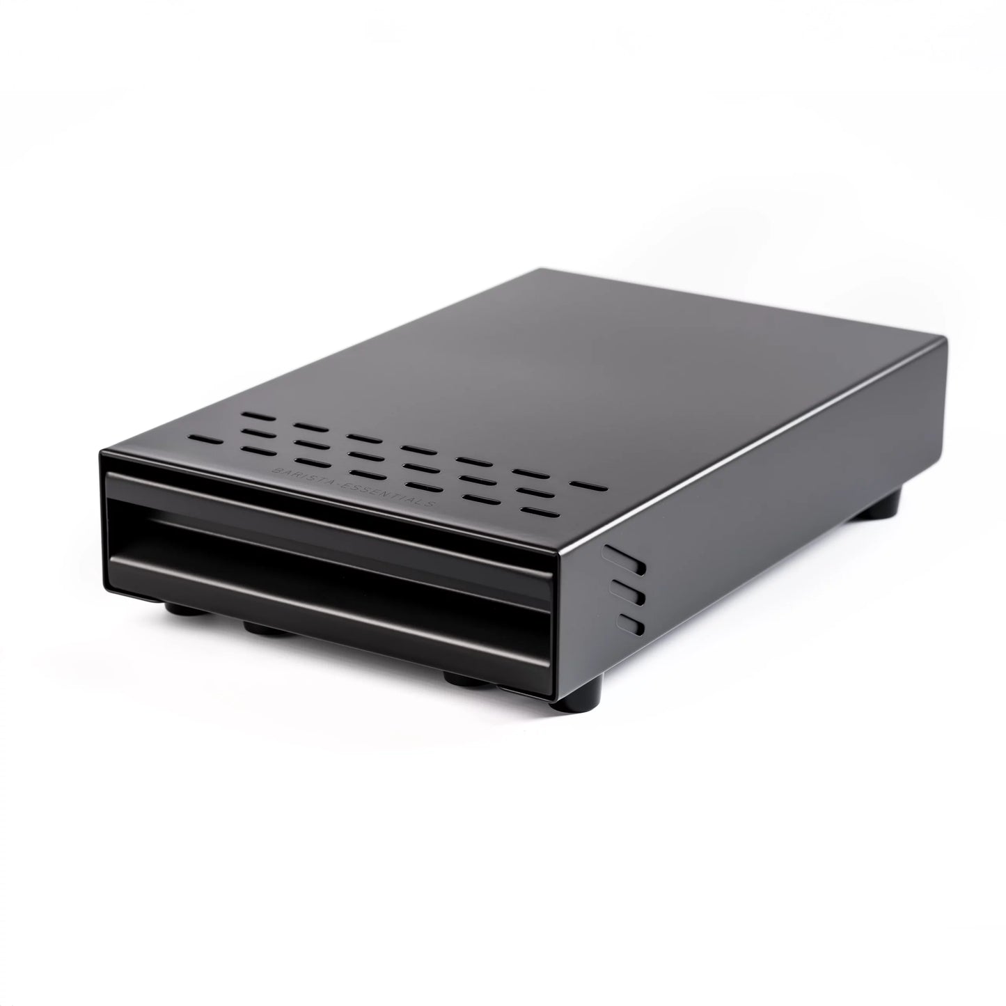 Stainless steel knock drawer as seen in coffee bars