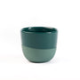 Espresso cup from Barista Essentials in blue-green colour, made of porcelain, on a white background
