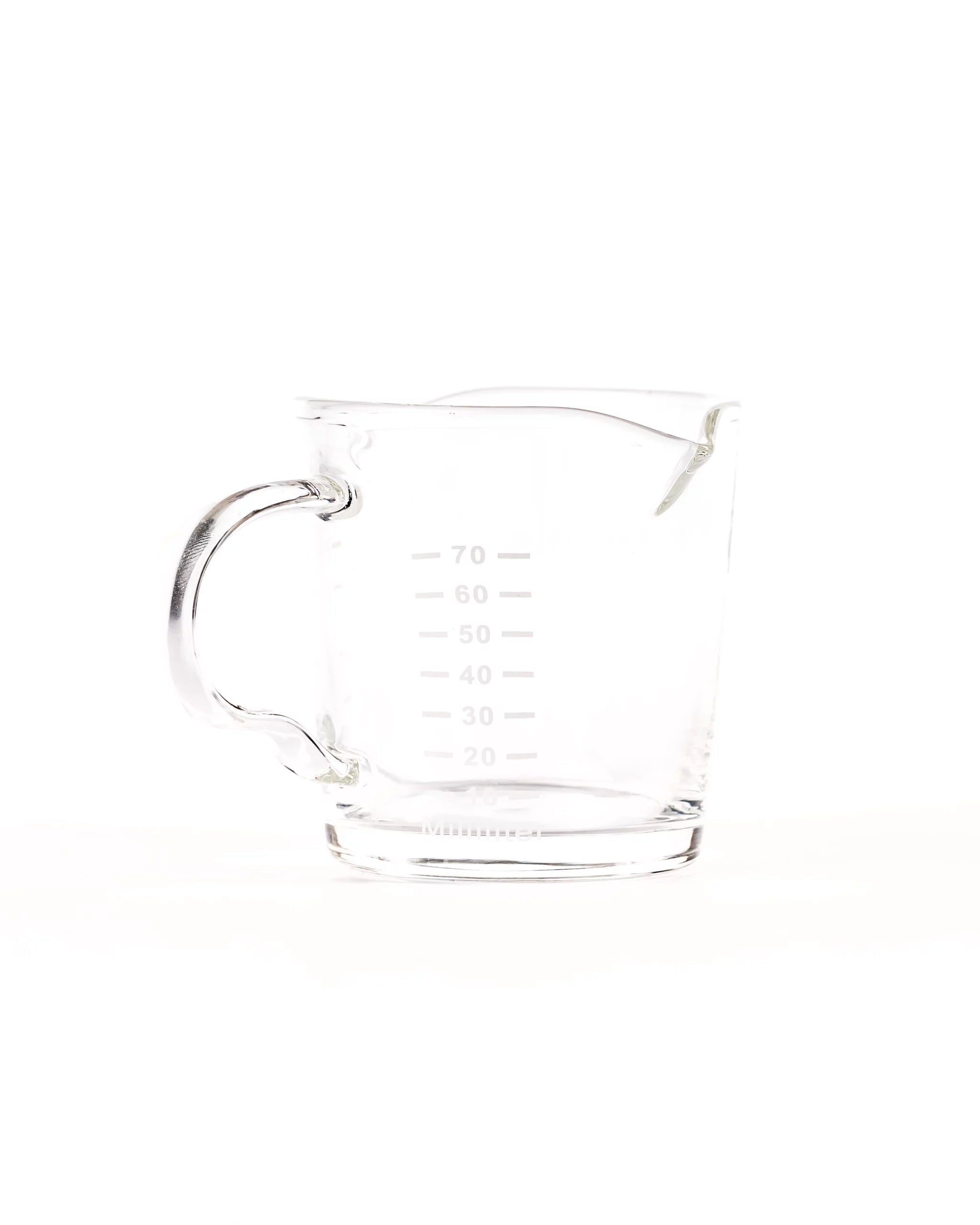 Espresso shot glass with volume markings