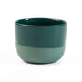 Barista Essentials latte cup in blue-green colour, made of porcelain, on a white background
