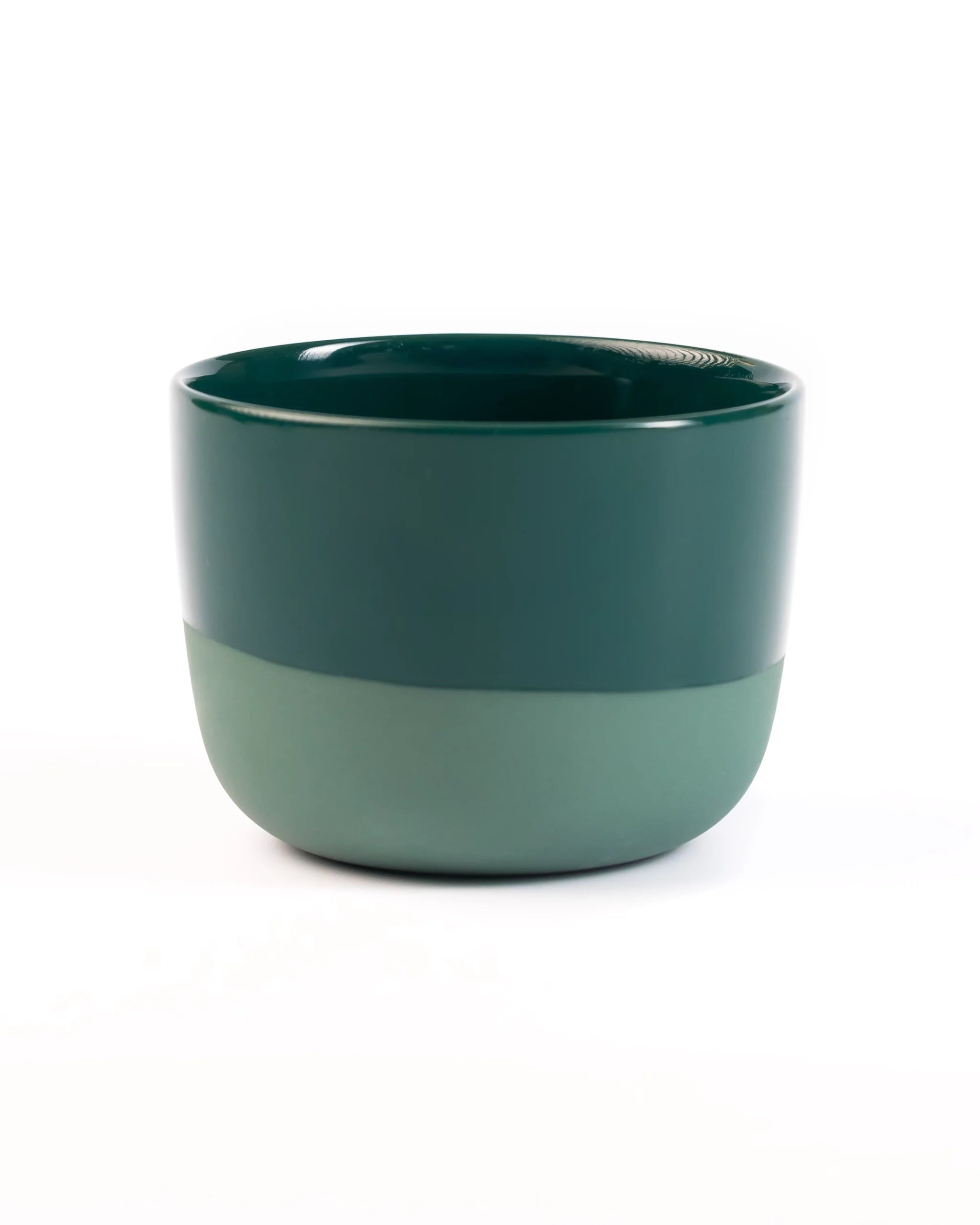 Barista Essentials latte cup in blue-green colour, made of porcelain, on a white background