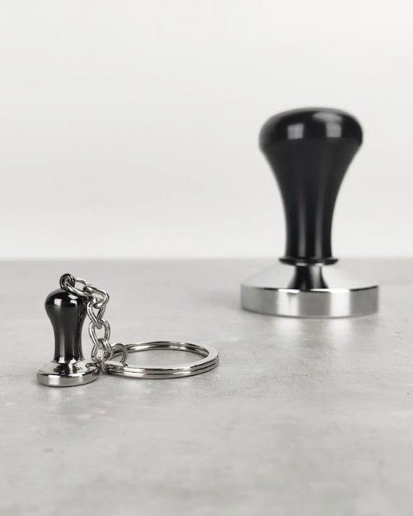 Barista coffee keyring in the shape of a tamper