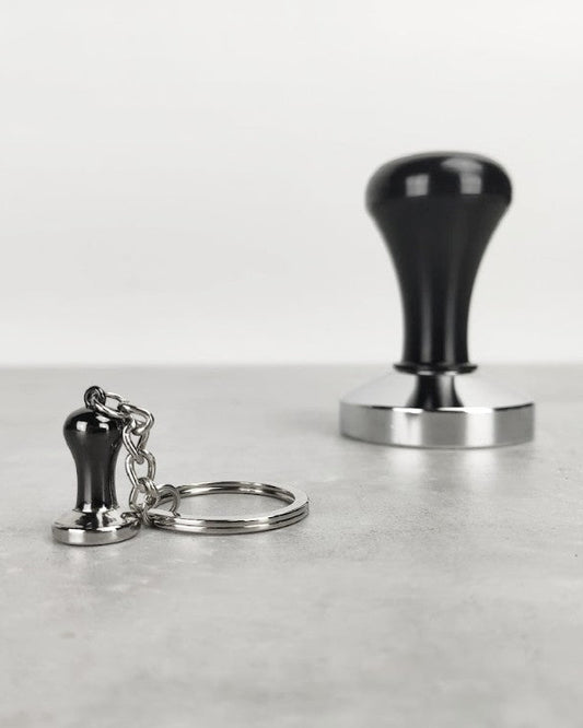 Barista coffee keyring in the shape of a tamper