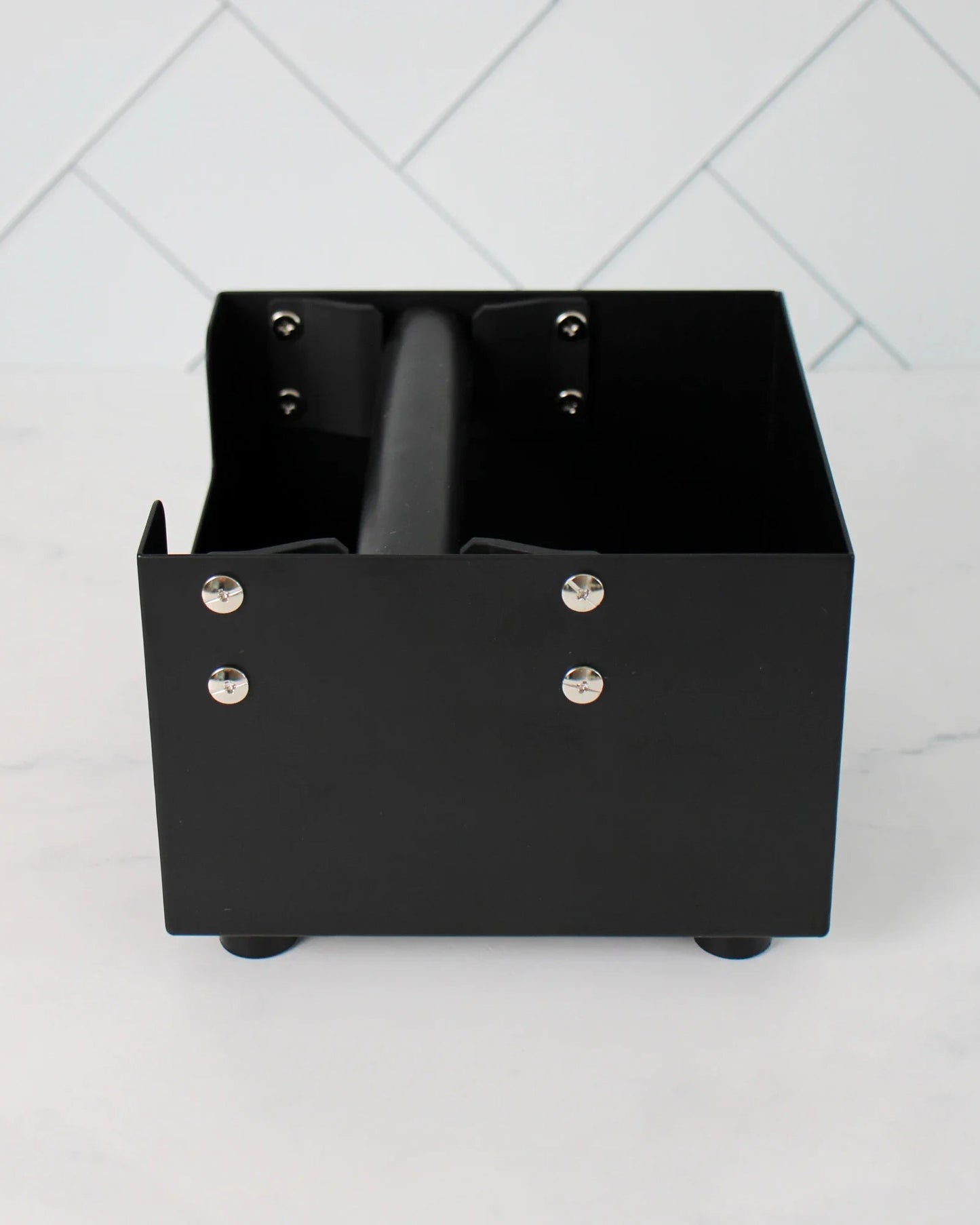 Coffee knock box in matt black with removable knock bar